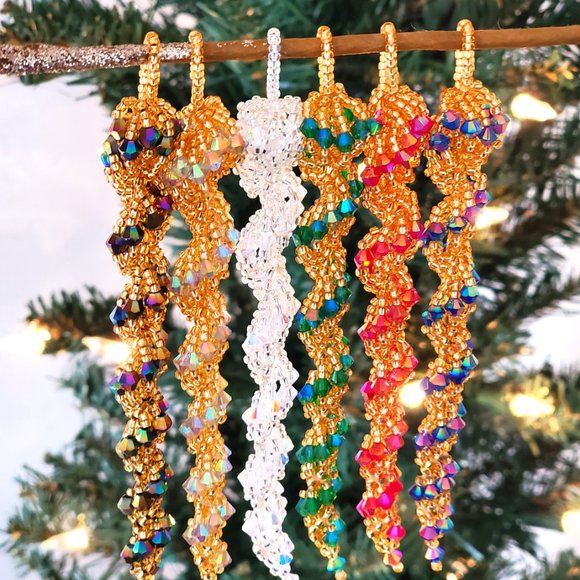 Christmas Tree, Crystal Icicle Ornament, Christmas Crystal Icicle - Picture 3 of 8